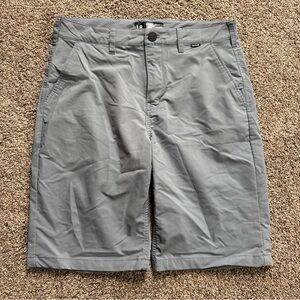 Hurley Gray Flat Front Shorts Lightweight Casual Wear